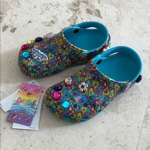 NWT Lisa Frank Kids Slippers - Vibrant Heart and Jewel Design size 13 girls